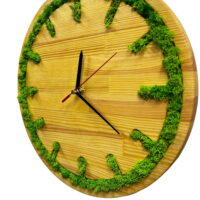 Runde Holzuhr mit Islandmoos Clasik
