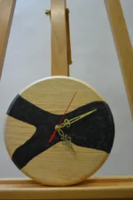 Massive Holzuhr mit Epoxy 23cm