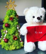 Dekorativer Weihnachtsbaum mit Moos