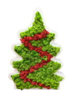 Dekorativer Weihnachtsbaum aus Holz mit Moos