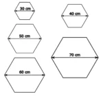 Hexagon size (30, 40, 50, 60, 70 cm)