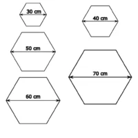 Hexagon size (30, 40, 50, 60, 70 cm)