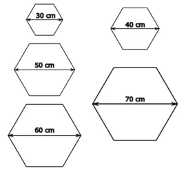 Hexagon size (30, 40, 50, 60, 70 cm)