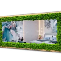 Spiegel in Rahmen mit Islandmoos - Moos Spiegel Rahmenspiegel | Spiegel mit Holzrahmen