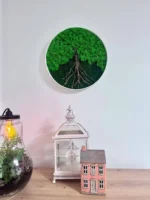 Runde Moosbild - Moosbaum | Baum aus Moos