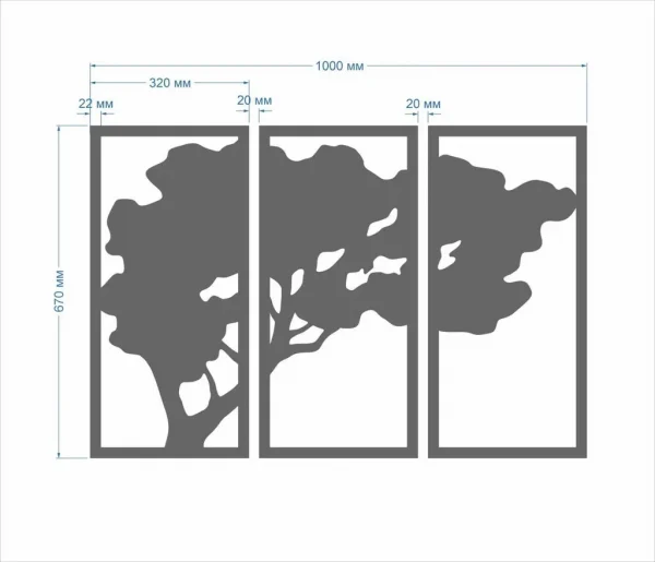 Moosbild 3er Set - Moosbaum mit Islandmoos und Korkholz