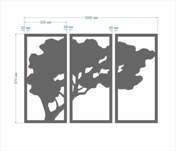 Moosbild 3er Set - Moosbaum mit Islandmoos und Korkholz