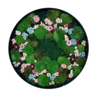 Runde Moos und Blumenbild