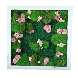 Abstrakte Moos und Blumenbild