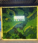 Mooswand Logo - Moosmix mit Neonbuchstaben