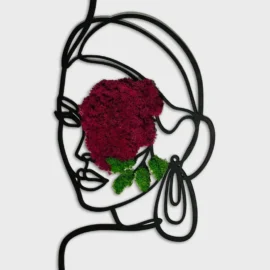 Mooswände 50 Frauenporträt mit Moos - Die geheimnisvolle Frau