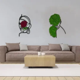 Mooswände 51 Frauenporträt mit Moos