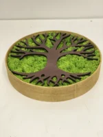 Runder Deko Baum mit Moos und Holzrahmen