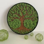 Runder Deko Baum mit Moos und Holzrahmen