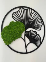 Moosbild Ginkgo Blatt – 3er Set Wanddeko