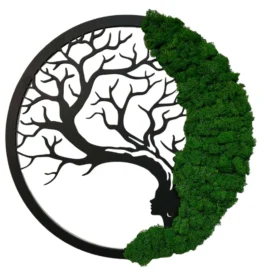 Moosbild Baum des Lebens: Moos-Dryade mit Beleuchtung