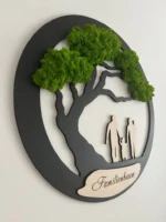 Wanddeko Familie mit Moosbaum mit individueller Gravur