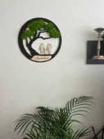 Wanddeko Familie mit Moosbaum mit individueller Gravur