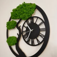 Öko Uhr Baum mit Islandmoos