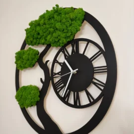 Öko Uhr Baum mit Islandmoos