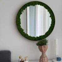 Runde Spiegel mit Islandmoos – Light Edition