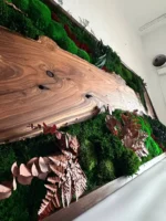 Moosbild mit Holz – Walnuss Waldlandschaft