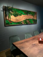 Moosbild mit Holz – Walnuss Waldlandschaft