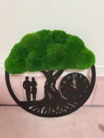 Moos Wanduhr Baum des Lebens mit Paar