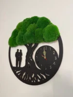 Moos Wanduhr Baum des Lebens mit Paar