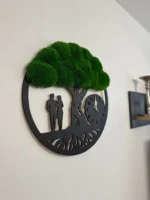 Moos Wanduhr Baum des Lebens mit Paar