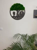 Moos Wanduhr Baum des Lebens mit Paar