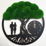 Moos Wanduhr Baum des Lebens mit Paar