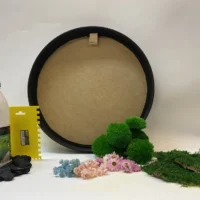 Runde Moosbild selber machen Set – Trockenblumen