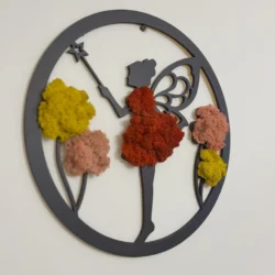 Moosbild - Wanddeko mit Moos "Magische Fee"