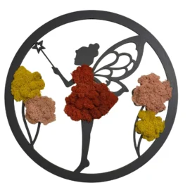 Moosbild - Wanddeko mit Moos "Magische Fee"